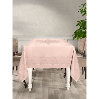 Скатерть      160х220   из жаккарда       Розовый   KARNA  