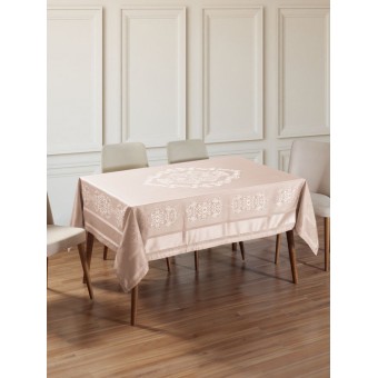 Скатерть      160х300   из жаккарда       Бежевый   KARNA  