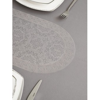 Скатерть      160х220   из жаккарда       Серый   KARNA