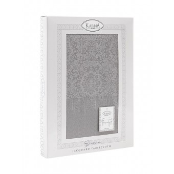 Скатерть      160х220   из жаккарда       Серый   KARNA