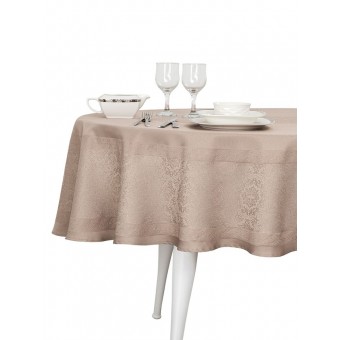 Скатерть      160х220   из жаккарда       Коричневый   KARNA