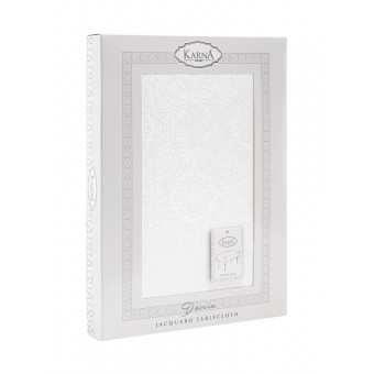 Скатерть      160х220   из жаккарда       Белый   KARNA