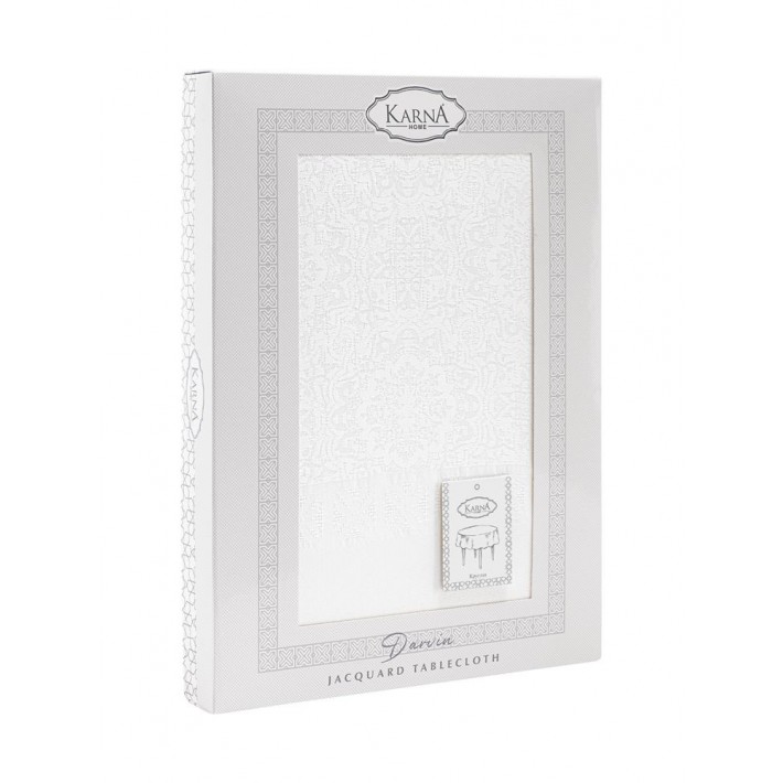 Скатерть 160Q из жаккарда Белый KARNA