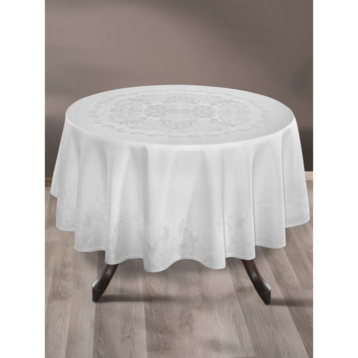 Скатерть 160Q из жаккарда Белый KARNA