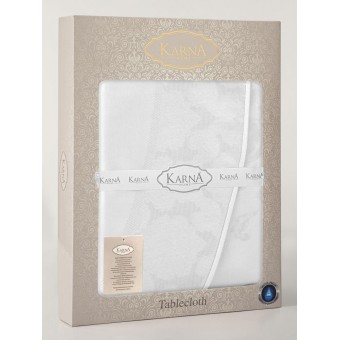Скатерть      160Q   из жаккарда       Белый   KARNA  