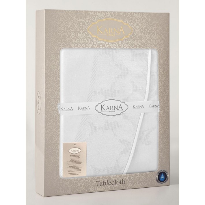 Скатерть 160Q из жаккарда Белый KARNA