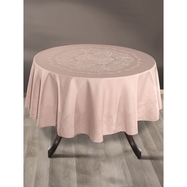 Скатерть 160Q из жаккарда Розовый KARNA