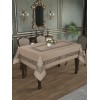 Скатерть 150х220 из жаккарда Коричневый KARNA