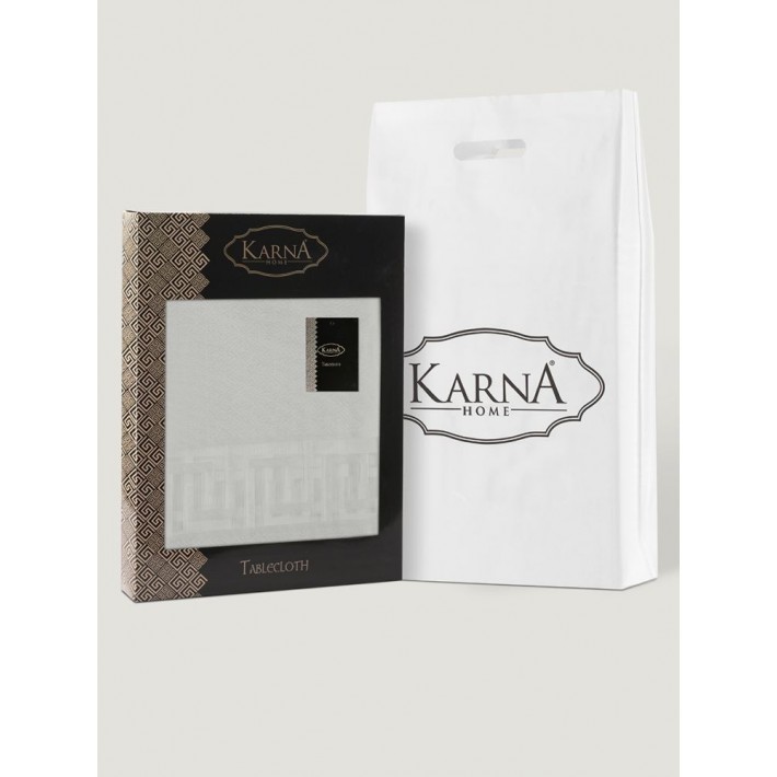 Скатерть 150х220 из жаккарда Белый KARNA
