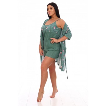 Гарнитур  женский       из кулирки   с запахом пижама и халат        