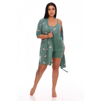 Гарнитур  женский       из кулирки   с запахом пижама и халат        