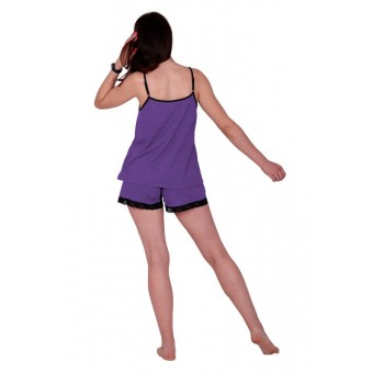 Пижама  женская       трикотажная    майка с шортами   фиолетовая