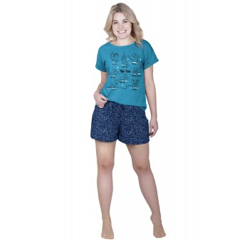 Костюм  женский       из кулирки    футболка с шортами   в ассортименте  Животные