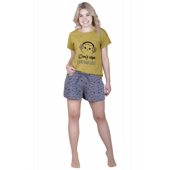 Костюм  женский       из кулирки    футболка с шортами   в ассортименте  Животные