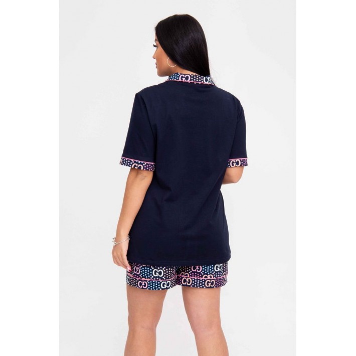 Комплект женский из кулирки рубашка с шортами