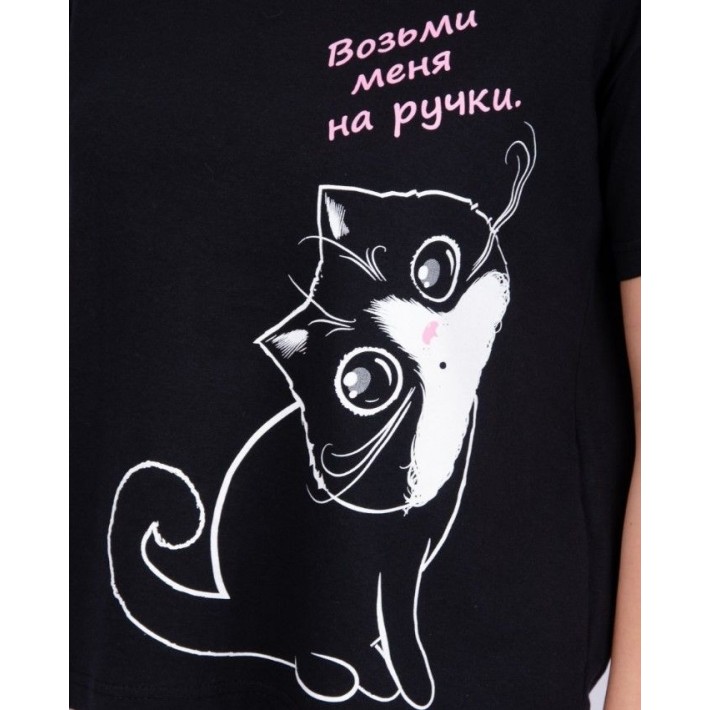 Пижама женская из кулирки футболка с шортами Животные