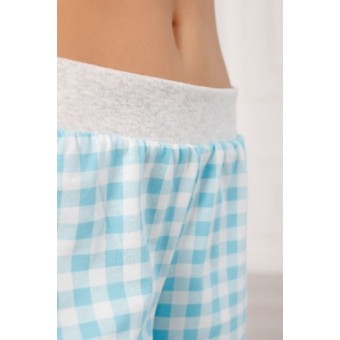 Комплект  женский       из кулирки    футболка с шортами   голубой