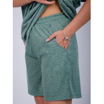 Костюм  женский       из кулирки    футболка с шортами   зеленый