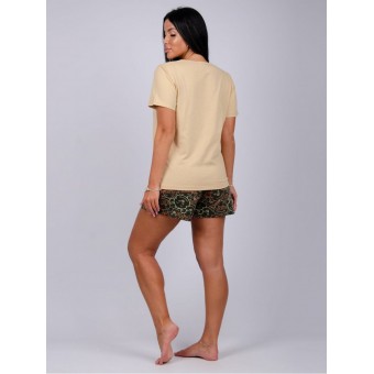 Пижама  женская       из кулирки    футболка с шортами     Животные