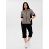 Костюм женский из кулирки кофта с бриджами Бежевый, Черный