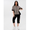 Костюм женский из кулирки кофта с бриджами Бежевый, Черный