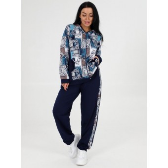 Костюм  женский       из кулирки    кофта с брюками   синий