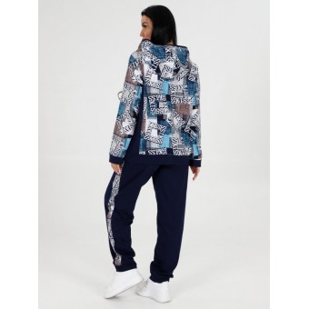 Костюм  женский       из кулирки    кофта с брюками   синий