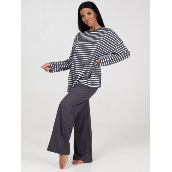 Костюм  женский       трикотажный    кофта с брюками   серый  Однотонное, Полоска