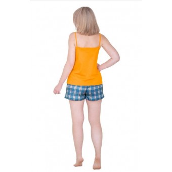 Пижама  женская       из кулирки    майка с шортами   черная