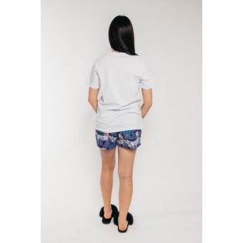 Пижама  женская       из кулирки    футболка с шортами     Надписи   