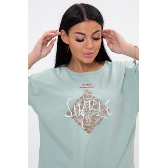 Костюм  женский       из кулирки    футболка с шортами   зеленый