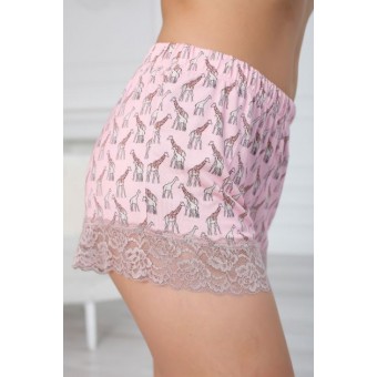 Комплект  женский       из кулирки    майка с шортами   розовый  Кружево