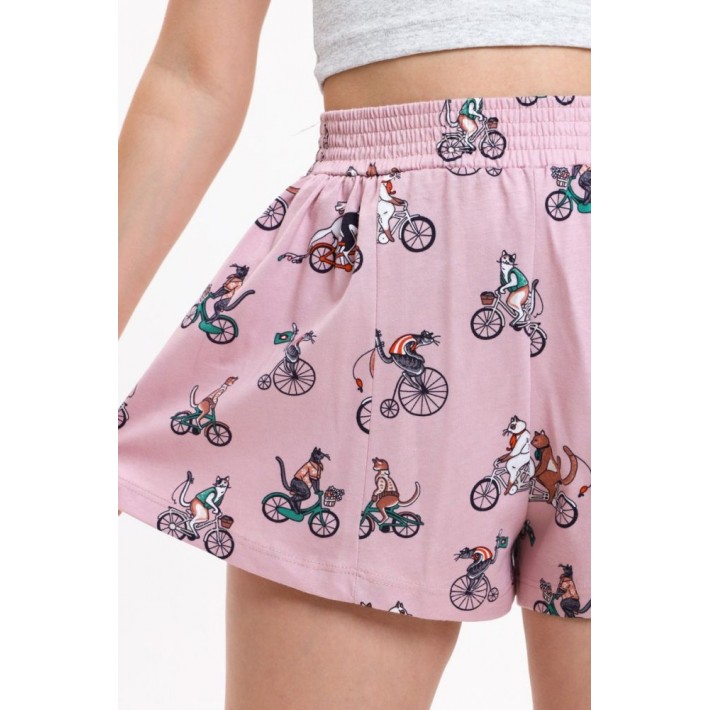 Комплект женский из кулирки футболка с шортами Животные