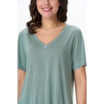 Пижама  женская       из вискозы    футболка с шортами   зеленая