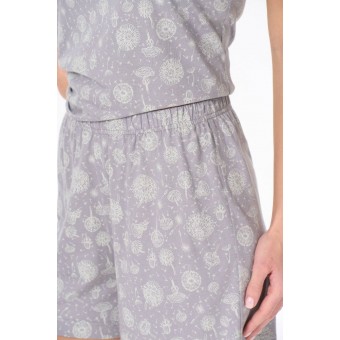 Пижама  женская       из вискозы    майка с шортами   серая