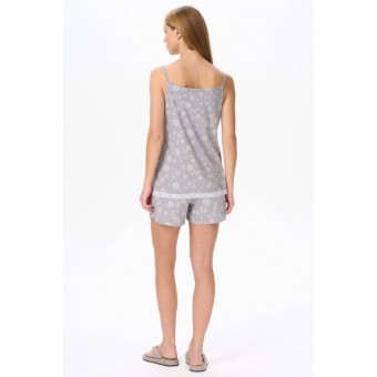Пижама  женская       из вискозы    майка с шортами   серая