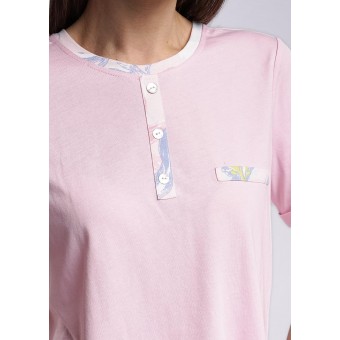 Комплект  женский       модал    футболка с шортами   розовый