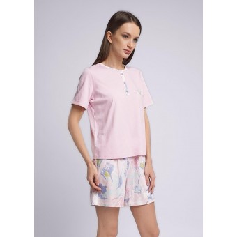 Комплект  женский       модал    футболка с шортами   розовый