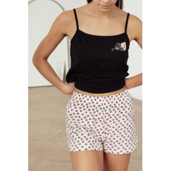 Пижама  женская       трикотажная    майка с шортами   черная