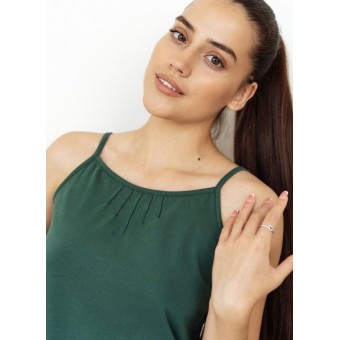 Пижама  женская       трикотажная    майка с шортами   зеленая