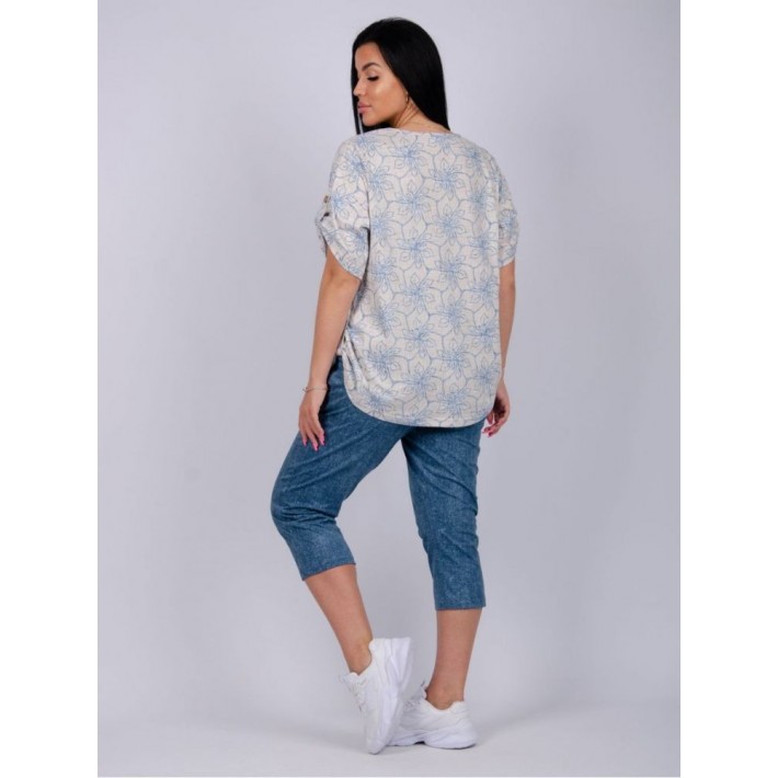 Костюм женский из кулирки футболка с бриджами