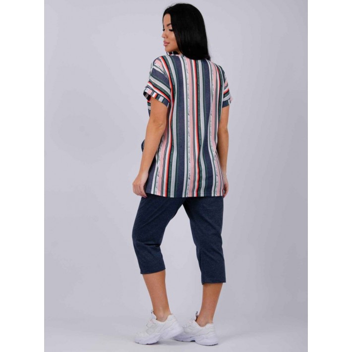 Костюм женский из кулирки футболка с бриджами