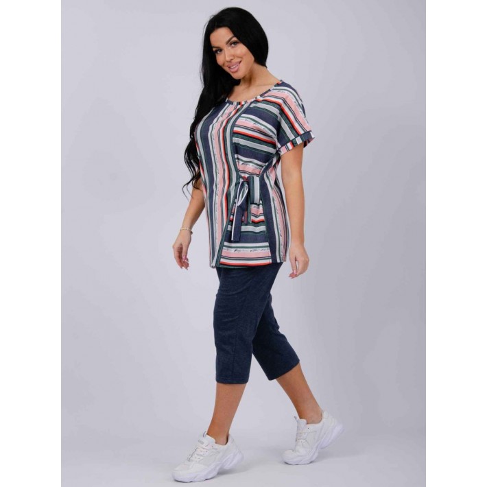 Костюм женский из кулирки футболка с бриджами