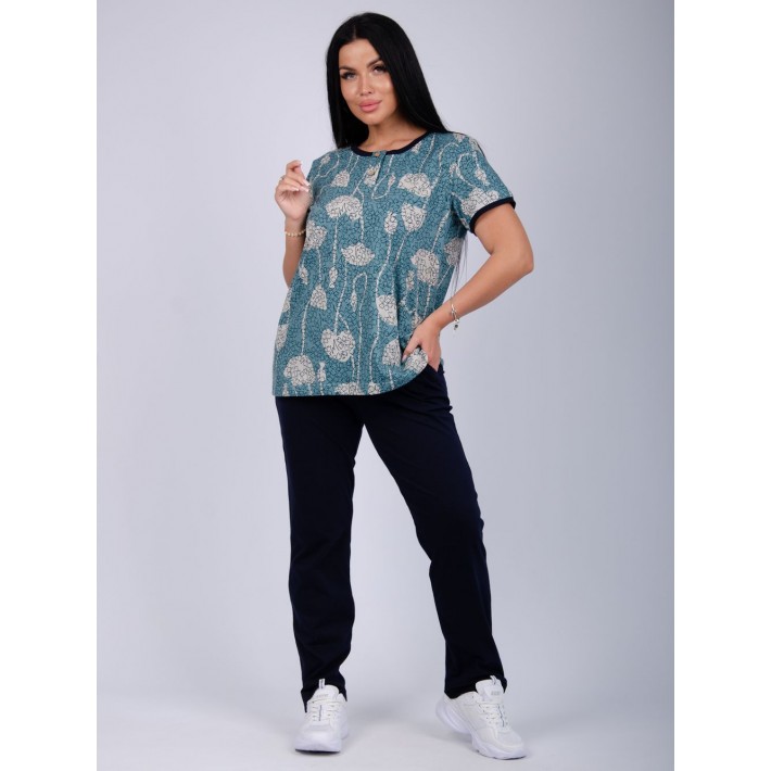 Костюм женский из кулирки футболка с брюками