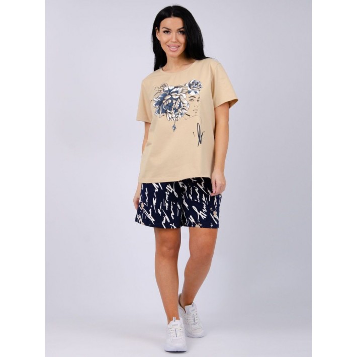 Костюм женский из кулирки футболка с шортами