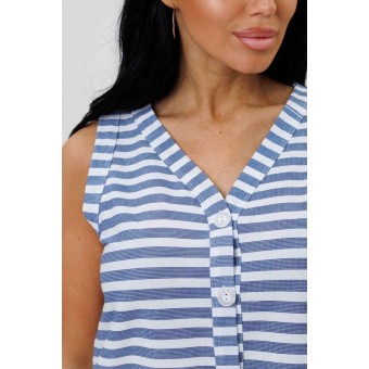 Костюм  женский       из кулирки    футболка с брюками   Белый, Голубой  Полоска Kuzina