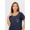 Костюм женский из кулирки футболка с шортами серый Клетка Kuzina