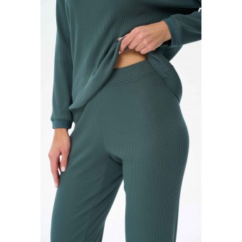 Костюм  женский       трикотажный    кофта с брюками   Изумрудный