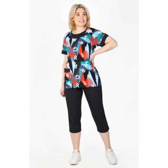 Костюм  женский       из кулирки    футболка с бриджами   в ассортименте