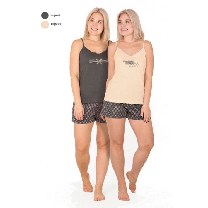 Пижама женская из кулирки майка с шортами в ассортименте